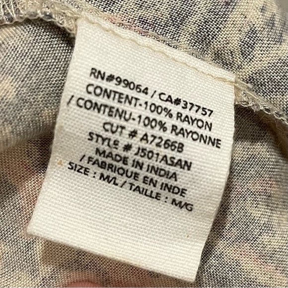 Billabong Womens M-L Oversized Beach Boho Fringe Cardigan Kimono Beige Pink Gray - Picture 6 of 9